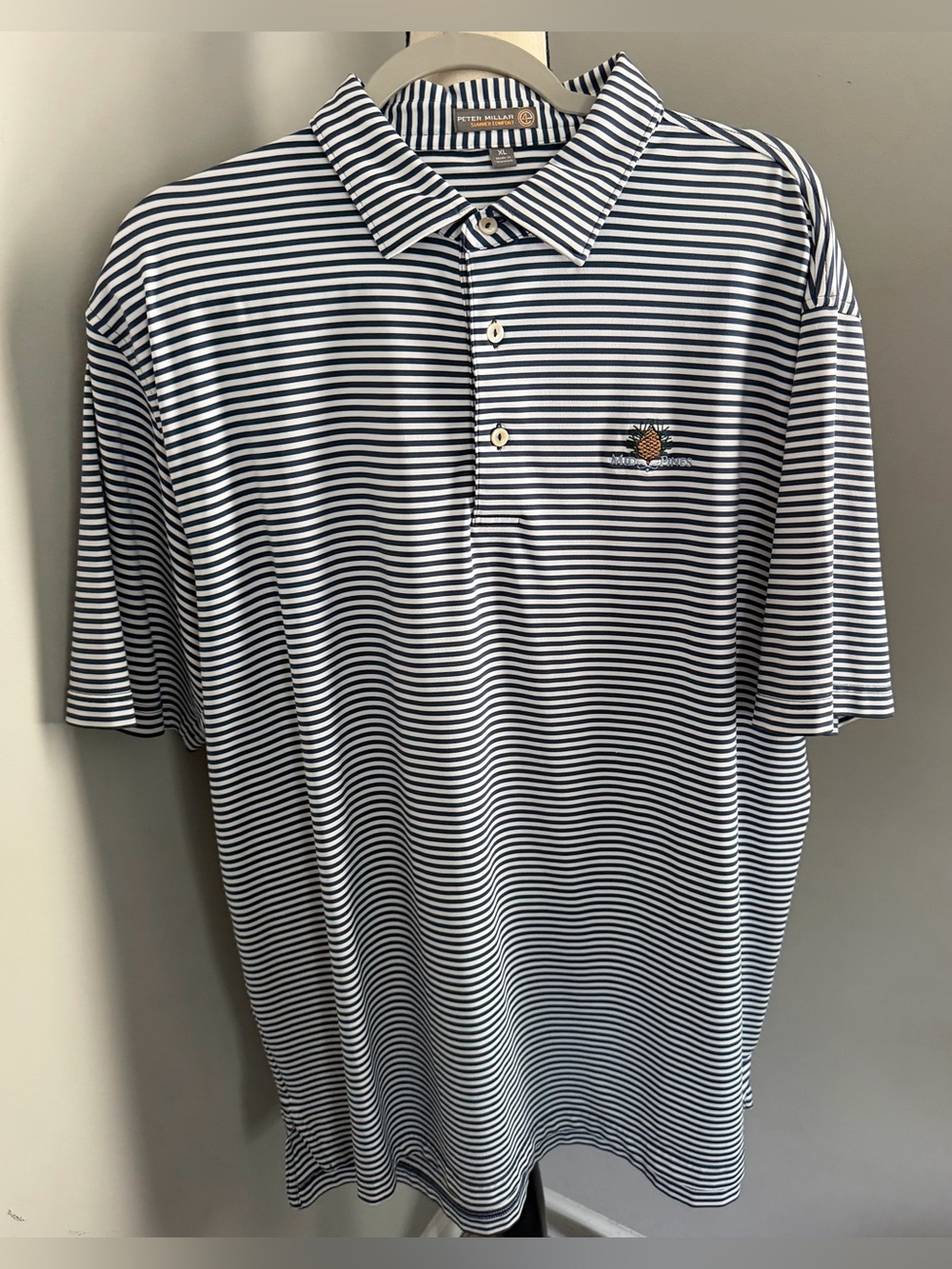 Peter Millar Summer Comfort Navy/White Striped Mid Pines XL